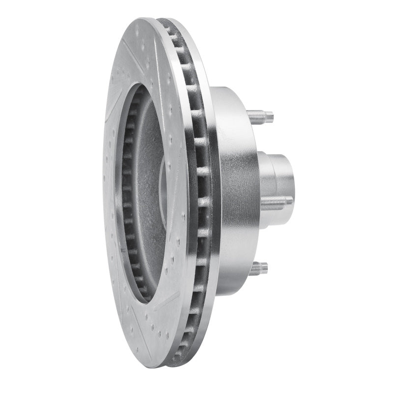 R1 Concepts R1 94-01 Ford E-150 Econoline Club Wagon Front Left Drilled & Slotted Silver Brake Rotor