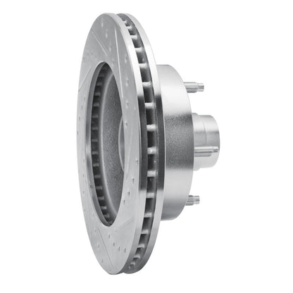 R1 Concepts R1 94-01 Ford E-150 Econoline Club Wagon Front Left Drilled & Slotted Silver Brake Rotor