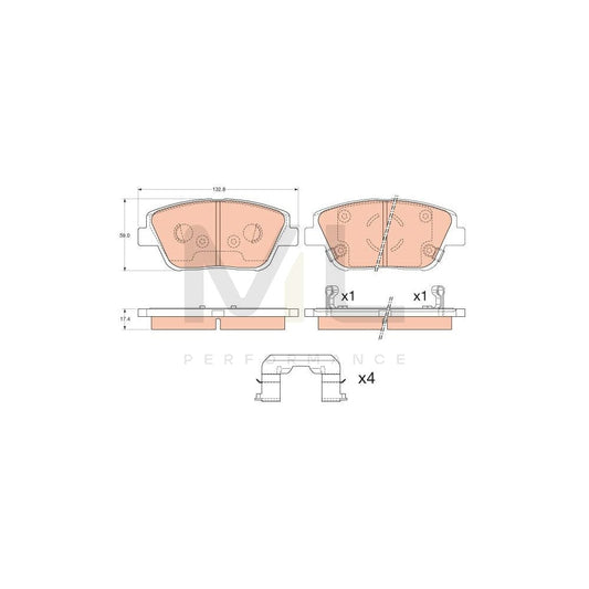 TRW Gdb3540 Brake Pad Set For Kia Optima / K5 (Tf) With Acoustic Wear Warning, With Accessories | ML Performance Car Parts
