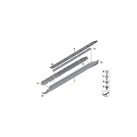 Genuine BMW 51777468101 G07 Running Board, Rocker Panel, Left (Inc. X7 50iX, X7 30dX & X7 40iX) | ML Performance US Car Parts