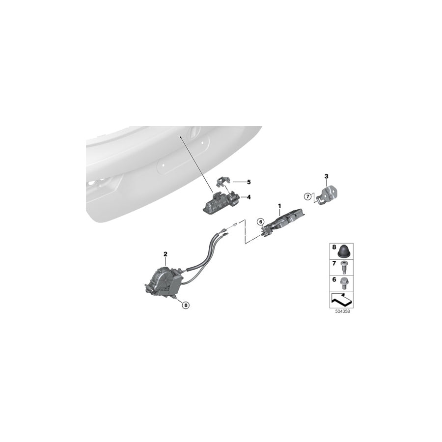 Genuine BMW 51247381868 G31 G05 EWB Boot Lid/Tailgate Pushbutton RFK (Inc. 530eX) | ML Performance UK Car Parts