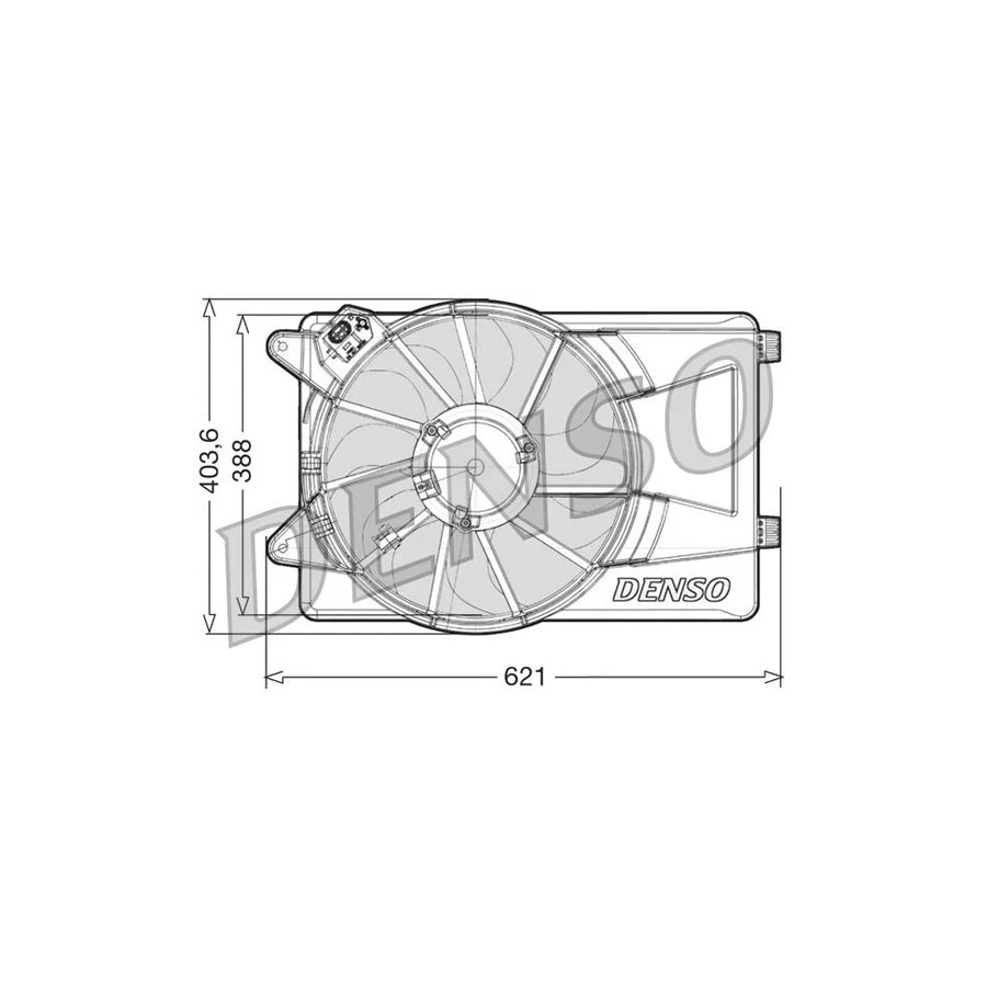 DENSO DER09306 Fan, Radiator for Alfa Romeo Mito (955)
