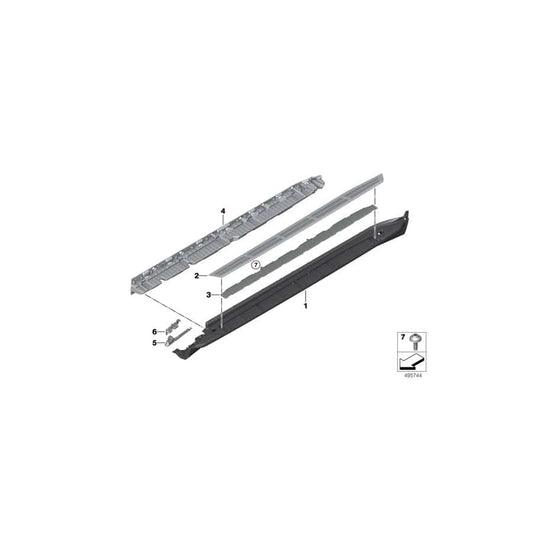 Genuine BMW 51777467908 G05 Running Board, Rocker Panel, Right (Inc. X5) | ML Performance US Car Parts