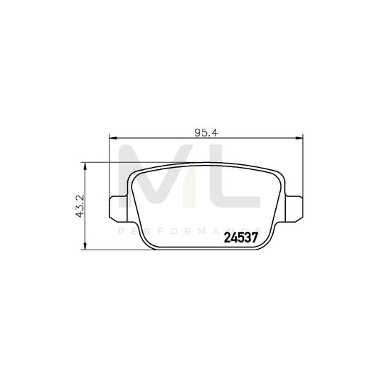 Hella 8DB 355 025-361 Brake Pad Set Not Prepared For Wear Indicator, With Brake Caliper Screws, With Accessories