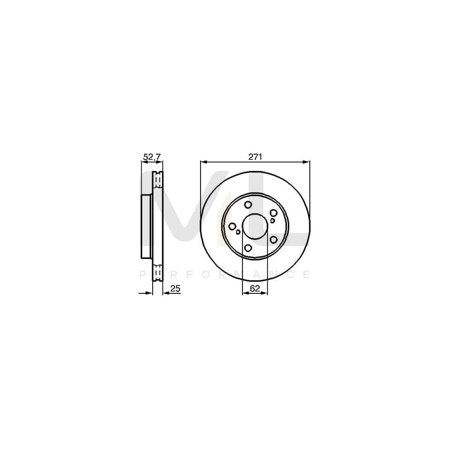 BOSCH 0 986 478 631 Brake Disc Internally Vented, Vented, Oiled | ML Performance Car Parts