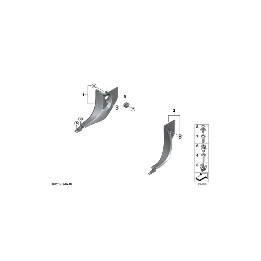 Genuine BMW 51437486910 G06 G05 G07 Lateral Trim Panel Front Right SCHWARZ (Inc. X6) | ML Performance US Car Parts