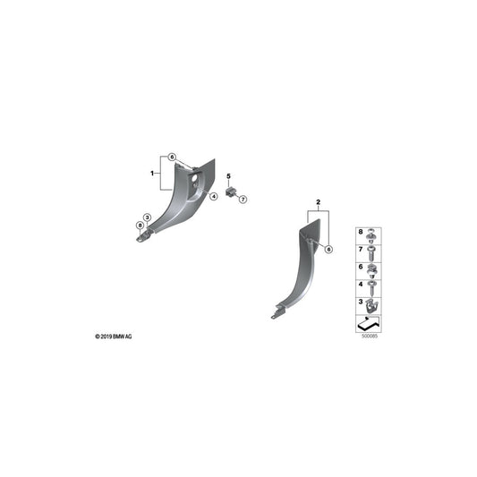 Genuine BMW 51437486910 G06 G05 G07 Lateral Trim Panel Front Right SCHWARZ (Inc. X6) | ML Performance US Car Parts