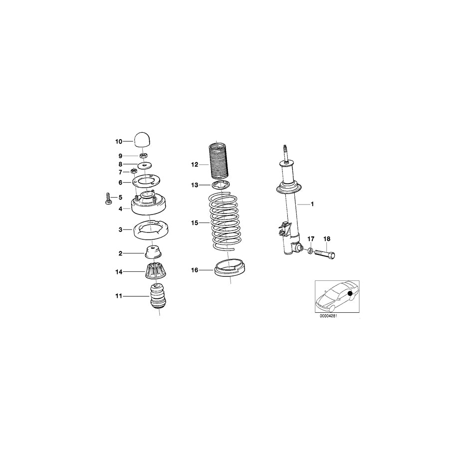 Genuine BMW 37121134899 E38 E34 E32 Supporting Ring (Inc. 525i, 750iLS & 525td) | ML Performance US Car Parts