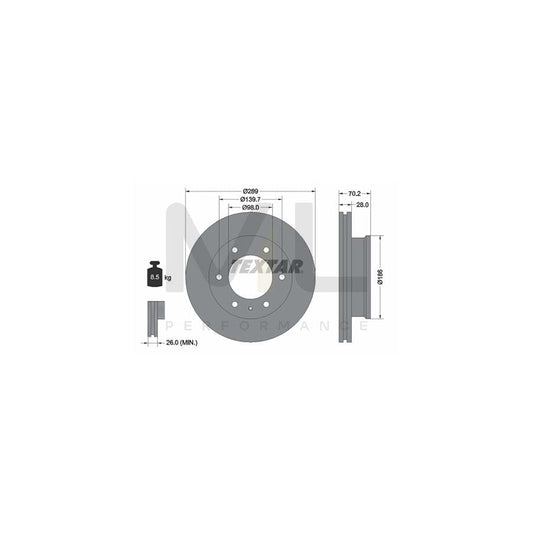 TEXTAR 92223000 Brake Disc Internally Vented, without wheel hub, without wheel studs | ML Performance Car Parts