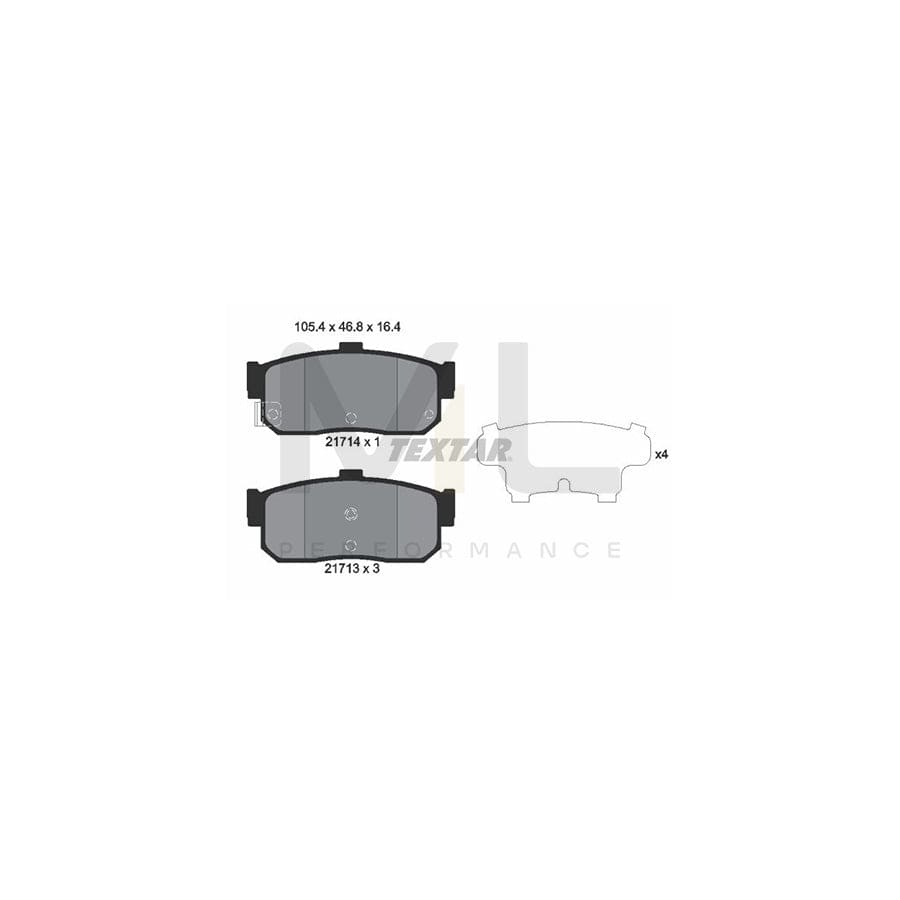 TEXTAR 2171401 Brake pad set for NISSAN Maxima IV QX Saloon (A32) with acoustic wear warning | ML Performance Car Parts