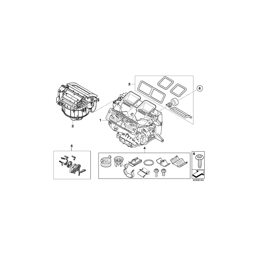 Genuine BMW 64116962301 E82 E84 E91 Set Of Parts Heater/Air Condit. Housing (Inc. X1 20d, 325xi & 116i) | ML Performance US Car Parts
