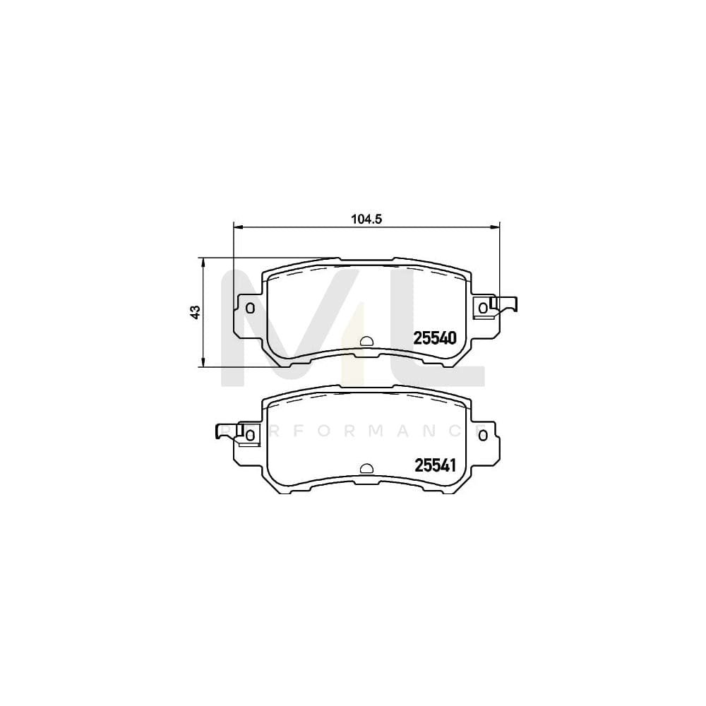 Hella 8DB 355 020-151 Brake Pad Set With Acoustic Wear Warning