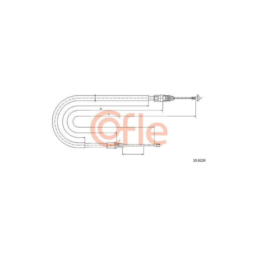 Cofle 10.6224 Hand Brake Cable for Peugeot 407