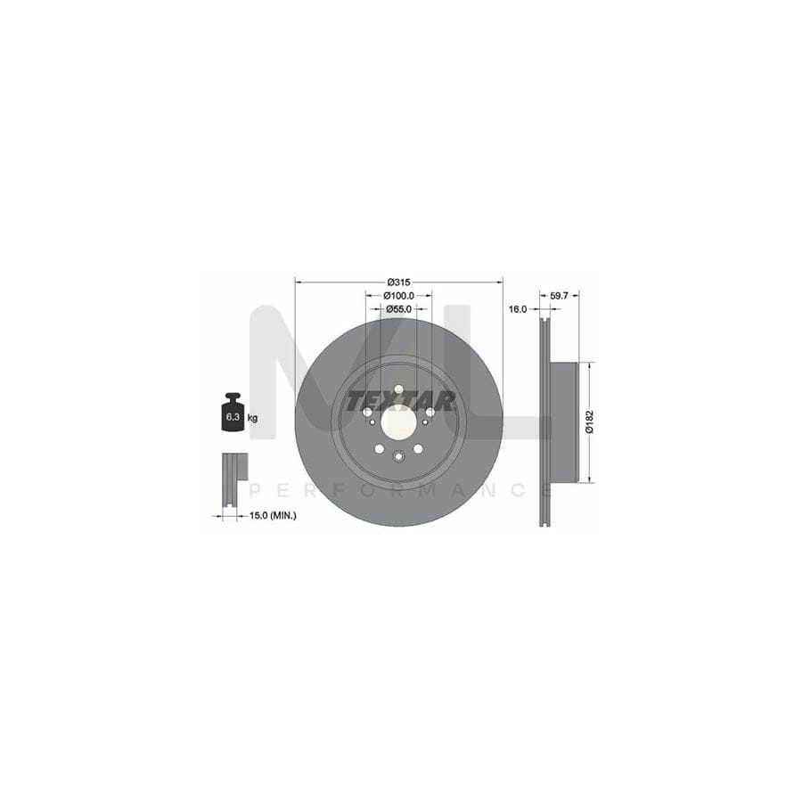 TEXTAR PRO 92169503 Brake Disc for TOYOTA Celica VI Coupe (T200) Internally Vented, Coated, without wheel hub, without wheel studs | ML Performance Car Parts