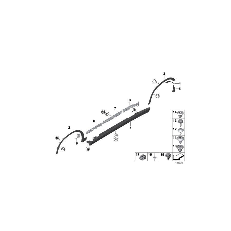 Genuine BMW 51777426454 F39 Mount, Cover, Door Sill, Right (Inc. X2 20iX, X2 18i & X2 25iX) | ML Performance US Car Parts