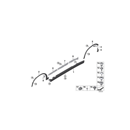 Genuine BMW 51777426454 F39 Mount, Cover, Door Sill, Right (Inc. X2 20iX, X2 18i & X2 25iX) | ML Performance US Car Parts