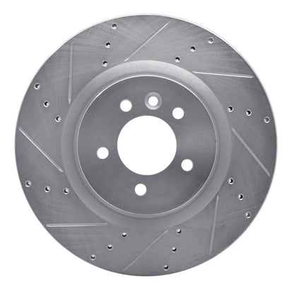 R1 Concepts R1 06-17 Land Rover Discovery Front Left Drilled & Slotted Silver Brake Rotor