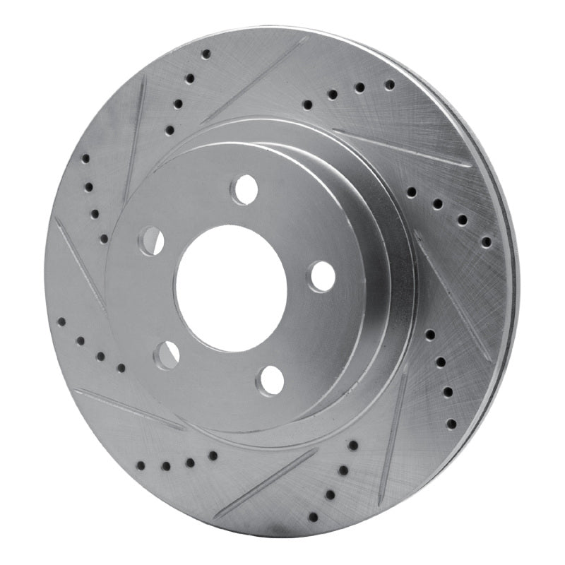 R1 Concepts R1 2001-2011 Ford Explorer Sport Front Left Drilled & Slotted Silver Brake Rotor