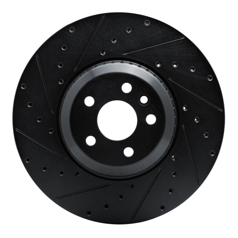R1 Concepts R1 20-25 Jaguar E-Pace Front Left Drilled & Slotted Black Brake Rotor