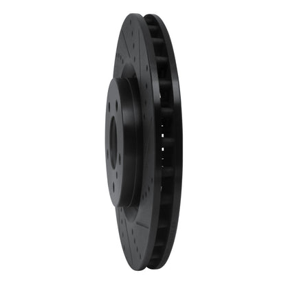 R1 Concepts R1 03-08 Infiniti G35 Front Right Drilled & Slotted Black Brake Rotor