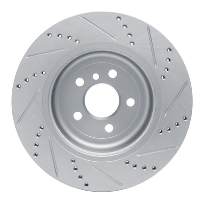 R1 Concepts R1 17-25 BMW 230I Right Rear Drilled & Slotted Silver Brake Rotor