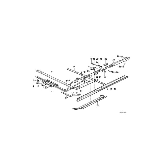 Genuine BMW 54121907251 E28 E23 Slide Rail Left (Inc. 533i, 730 & 733i) | ML Performance US Car Parts