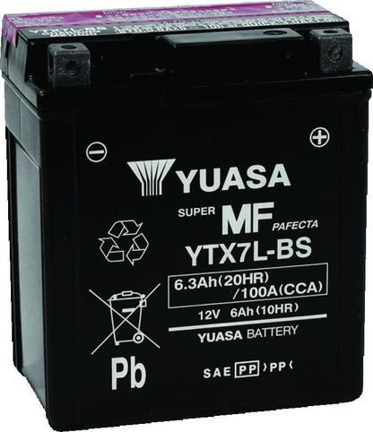 Yuasa Battery Yuasa YTX7L-BS Maintenance Free AGM 12-Volt Battery w/Bottle
