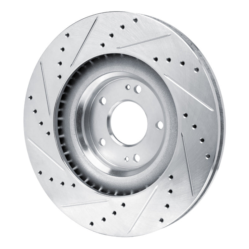 R1 Concepts R1 19-22 Hyundai Veloster N Front Right Drilled & Slotted Silver Brake Rotor