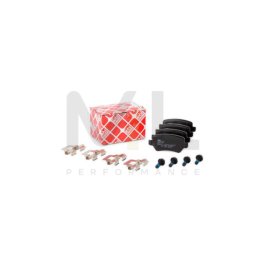 Febi Bilstein 16512 Brake Pad Set Rear Axle, Excl. Wear Warning Contact, With Acoustic Wear Warning, With Attachment Material