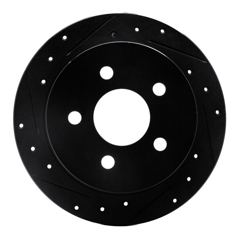 R1 Concepts R1 97-05 Buick Century Rear Left Drilled & Slotted Black Brake Rotor