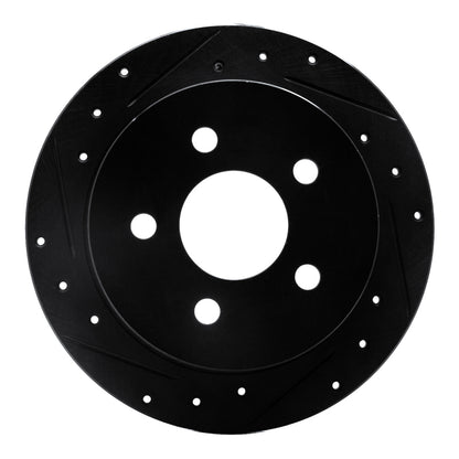 R1 Concepts R1 97-05 Buick Century Rear Left Drilled & Slotted Black Brake Rotor