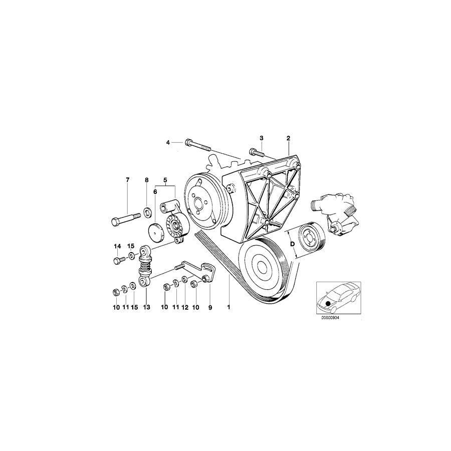 Genuine BMW 11511741426 E38 E31 Pulley D=105mm (Inc. 850Ci, L7 & 750iLP) | ML Performance US Car Parts