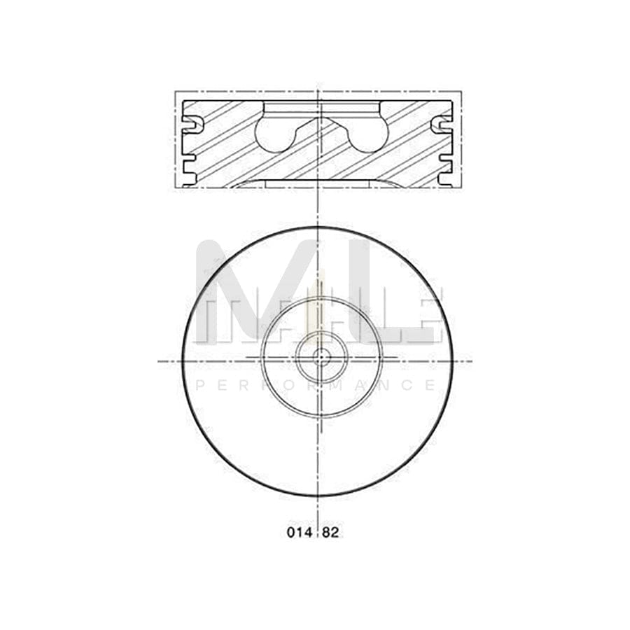 MAHLE ORIGINAL 014 82 00 Piston for FORD TRANSIT 93,67 mm, with piston ring carrier, without cooling duct | ML Performance Car Parts