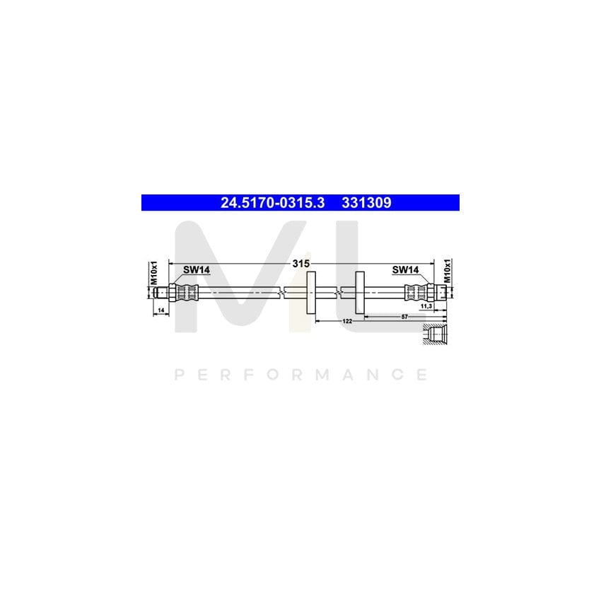 ATE 24.5170-0315.3 Brake Hose 315mm, M10x1