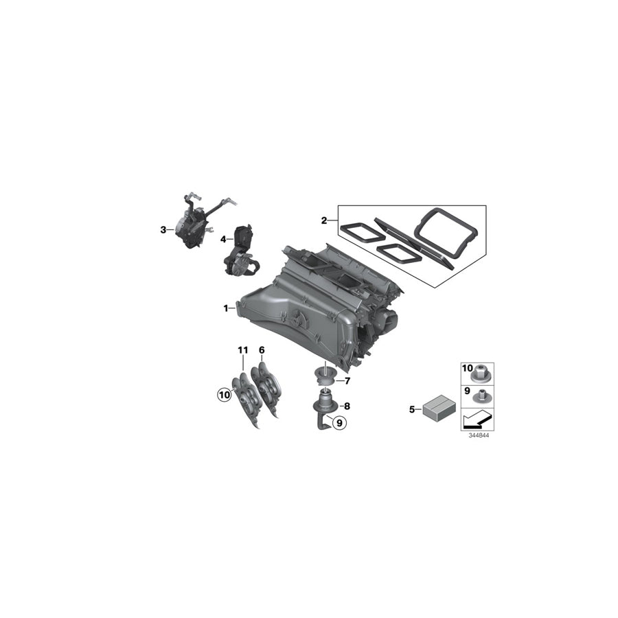 Genuine BMW 64119355530 F25 F26 Empty Housing F Heater/Air Condit.Unit (Inc. X4 35dX & X3) | ML Performance US Car Parts