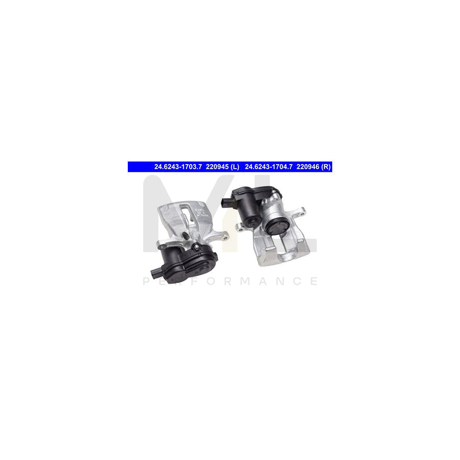 ATE 24.6243-1704.7 Brake Caliper for vehicles with electric parking brake, with electric motor, without holder