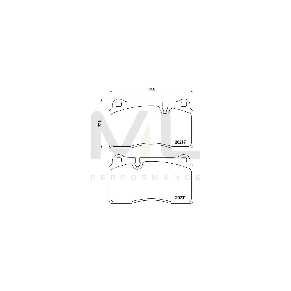 Hella 8DB 355 015-891 Brake Pad Set Prepared For Wear Indicator