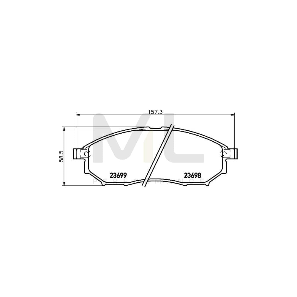 Hella 8DB 355 021-101 Brake Pad Set With Acoustic Wear Warning