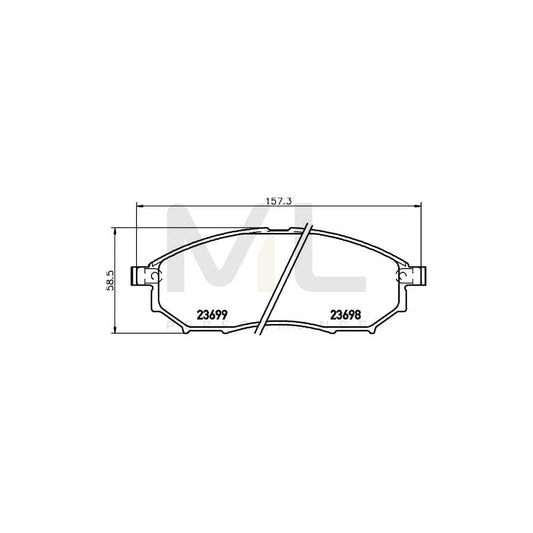 Hella 8DB 355 021-101 Brake Pad Set With Acoustic Wear Warning