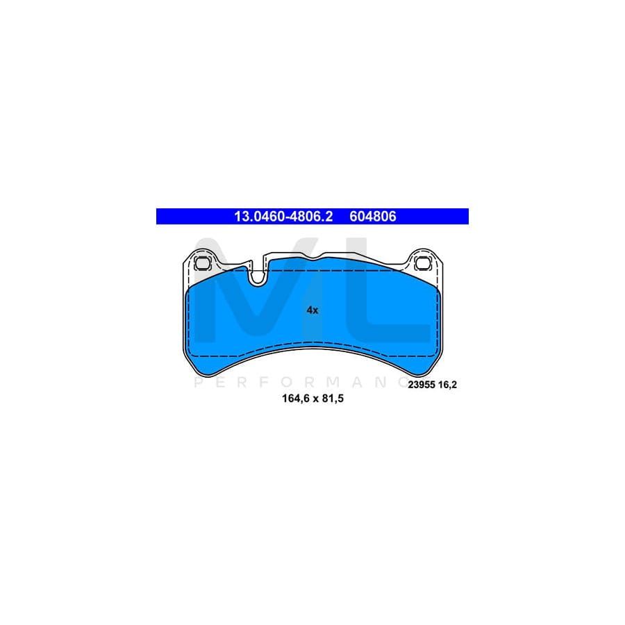 ATE 13.0460-4806.2 Brake pad set excl. wear warning contact, prepared for wear indicator