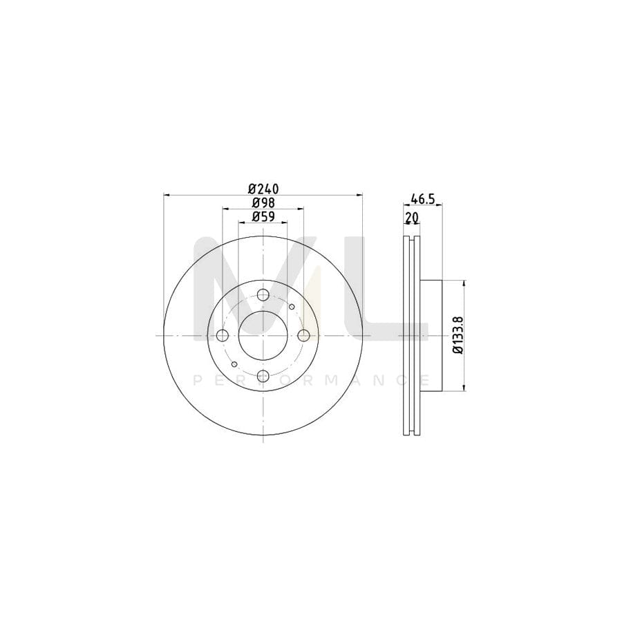 TEXTAR 92034300 Brake Disc for FIAT Uno Hatchback (146) Internally Vented, without wheel hub, without wheel studs | ML Performance Car Parts