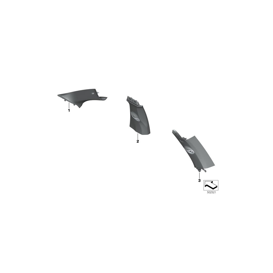 Genuine BMW 51437994292 G06 Trim, A-Pillar, Alcantara, Right ELFENBEINWEISS (Inc. X6) | ML Performance US Car Parts