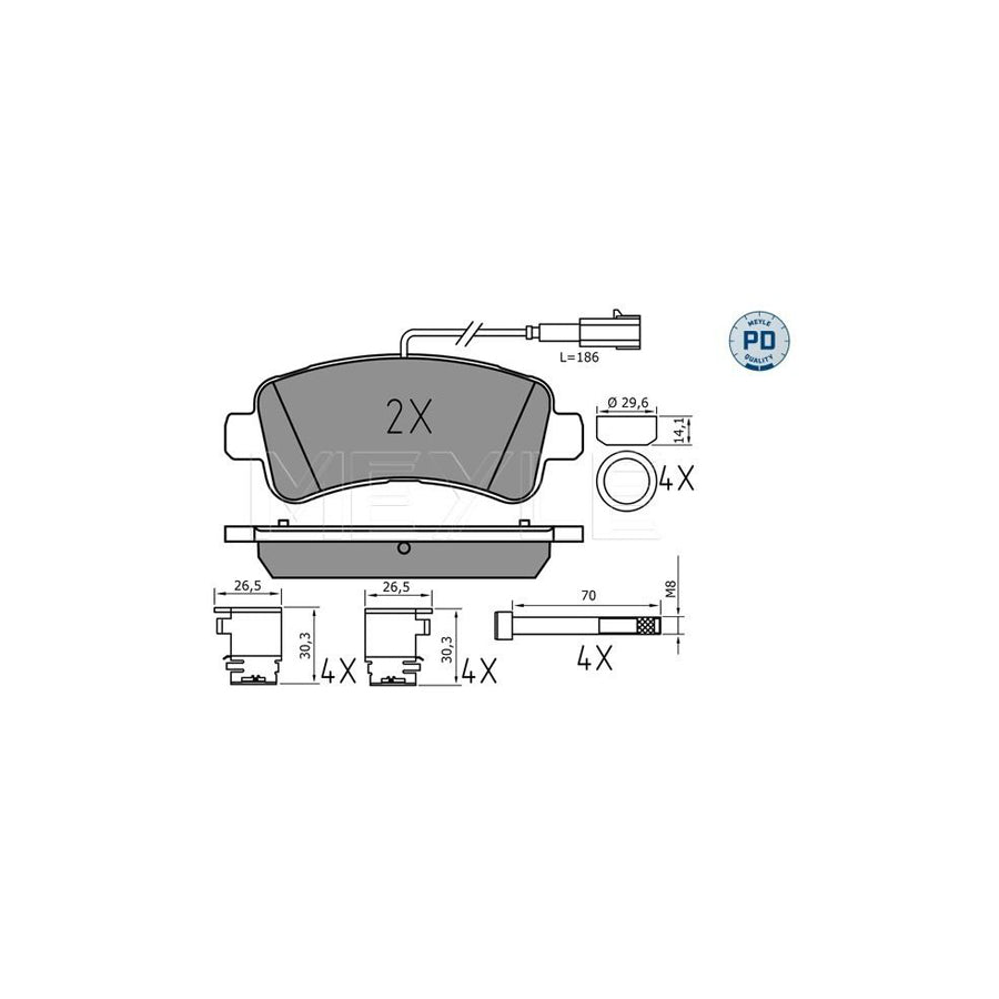 Meyle 025 259 8721/Pd Brake Pad Set