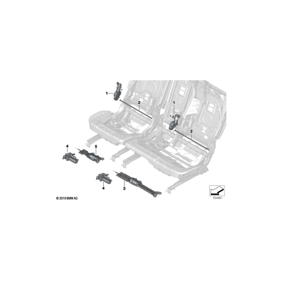 Genuine BMW 52207497460 G05 G07 Drive, Longitudinal Seat Adjustment (Inc. X5 40i, X7 40iX & X5 50iX) | ML Performance US