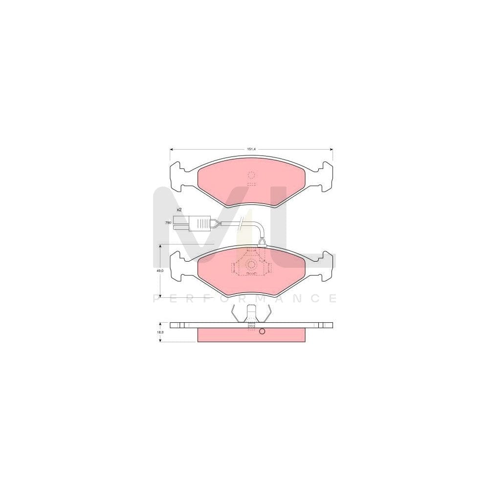 TRW Gdb960 Brake Pad Set Incl. Wear Warning Contact | ML Performance Car Parts