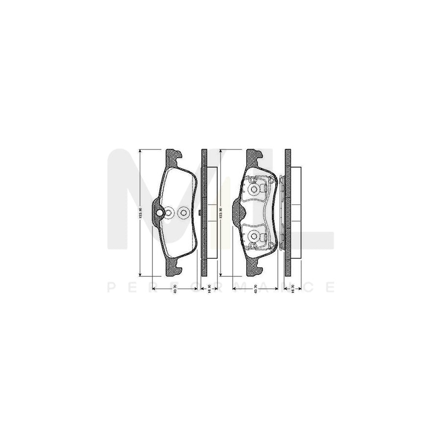 Bosch 0986Tb2838 Brake Pad Set Excl. Wear Warning Contact, With Accessories  | ML Performance Car Parts