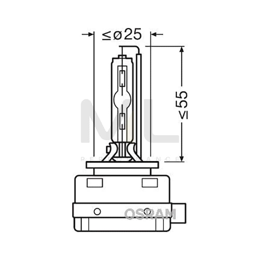 OSRAM 66140XNL Bulb, spotlight D1S (gas discharge tube) 85V 35W PK32d-2 4300K Xenon