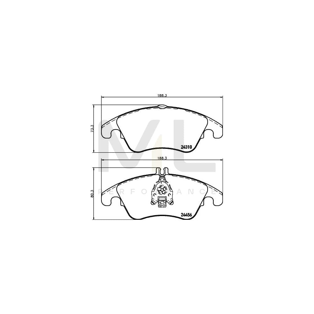 Hella 8DB 355 012-621 Brake Pad Set Prepared For Wear Indicator