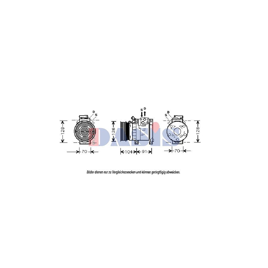 AKS Dasis 851363N Compressor, Air Conditioning for Land Rover Freelander