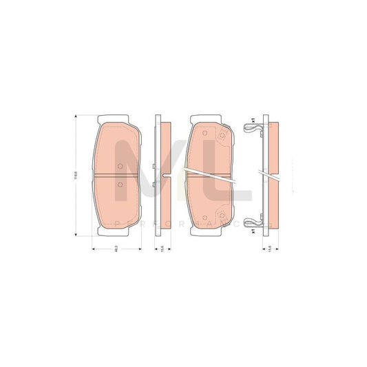 TRW Gdb3413 Brake Pad Set With Acoustic Wear Warning | ML Performance Car Parts